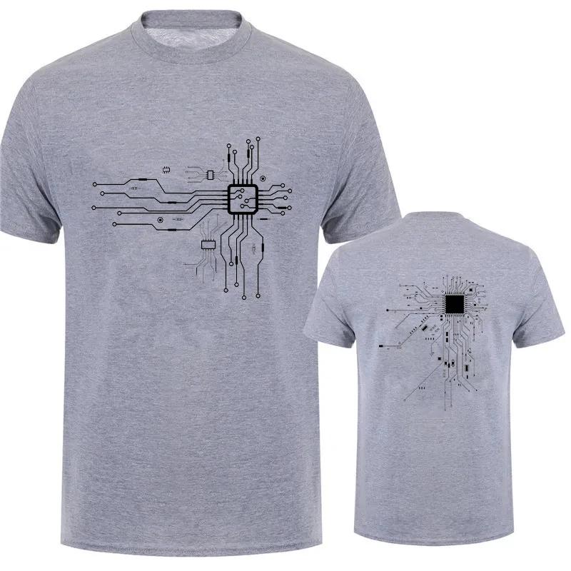 Brand New Mens TShirt ONeck Men Tshirt for Male T Shirts CPU Processor Circuit Diagram Print Man Tops Tees Tshirt Clothing