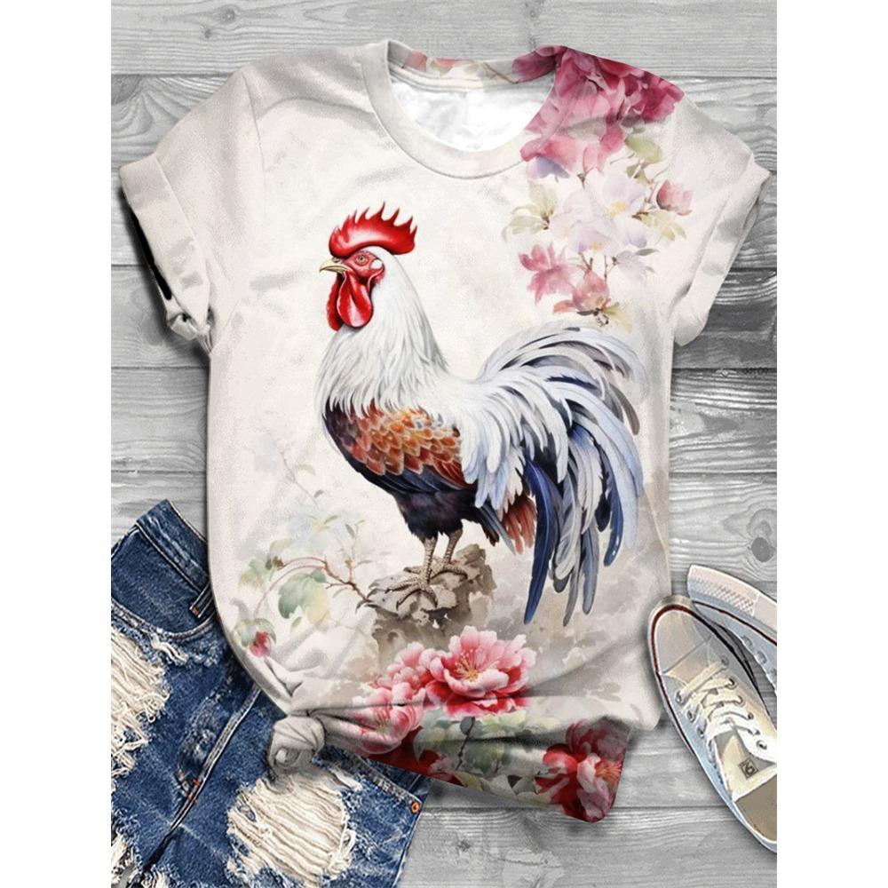 Plus Size 3D Printing Kawaii Cat T-shirt Women's Animal Graphics Casual Short-sleeved T-shirt Top O-neck T-shirt Beautiful Women's Clothing