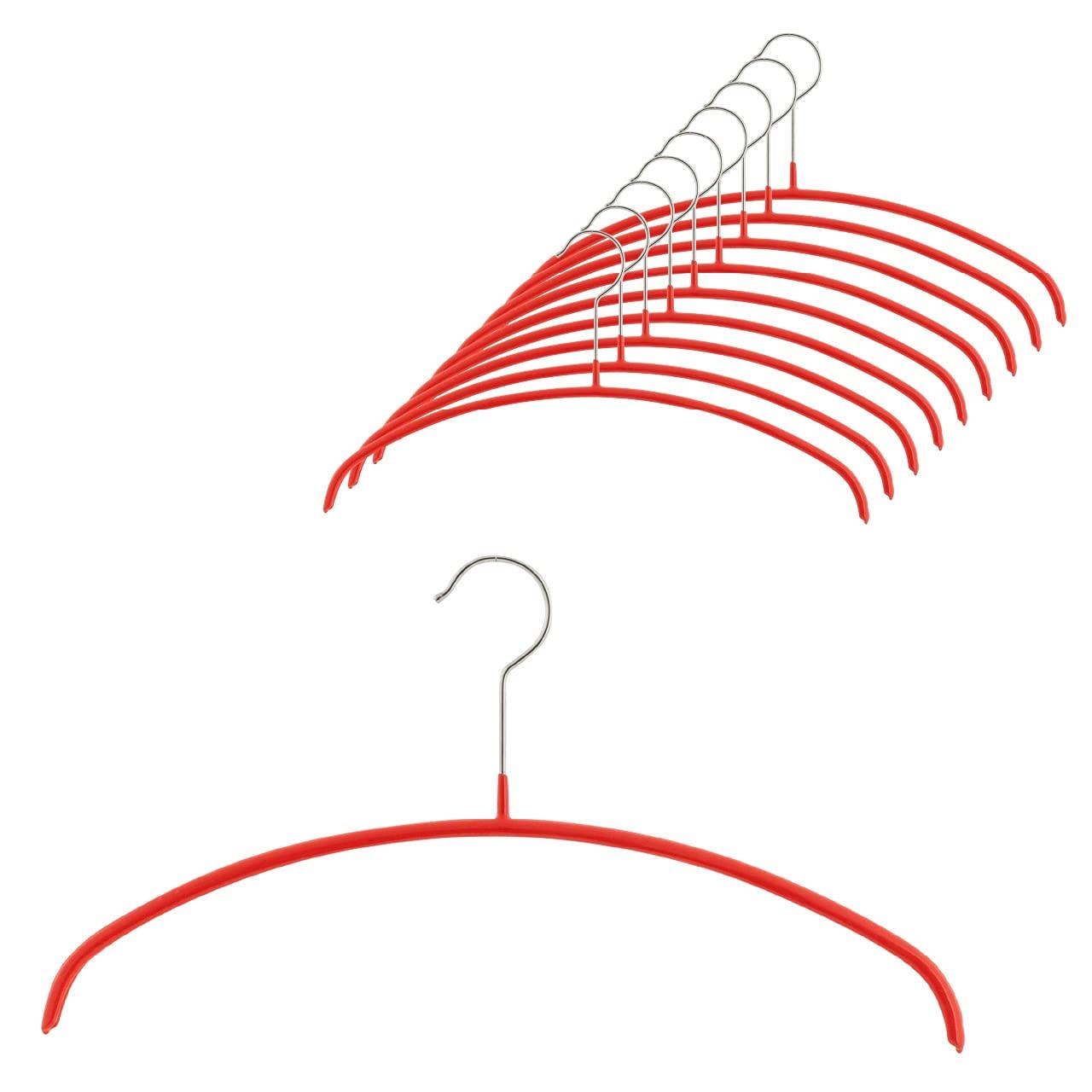 

MAWA Economic 36 Hangers of Round Ideal for and Rotating x x [Set 10, Red] Slim, Thin, Space-Saving, Non-Slip Coating, Hangers, Knits, Shirts,