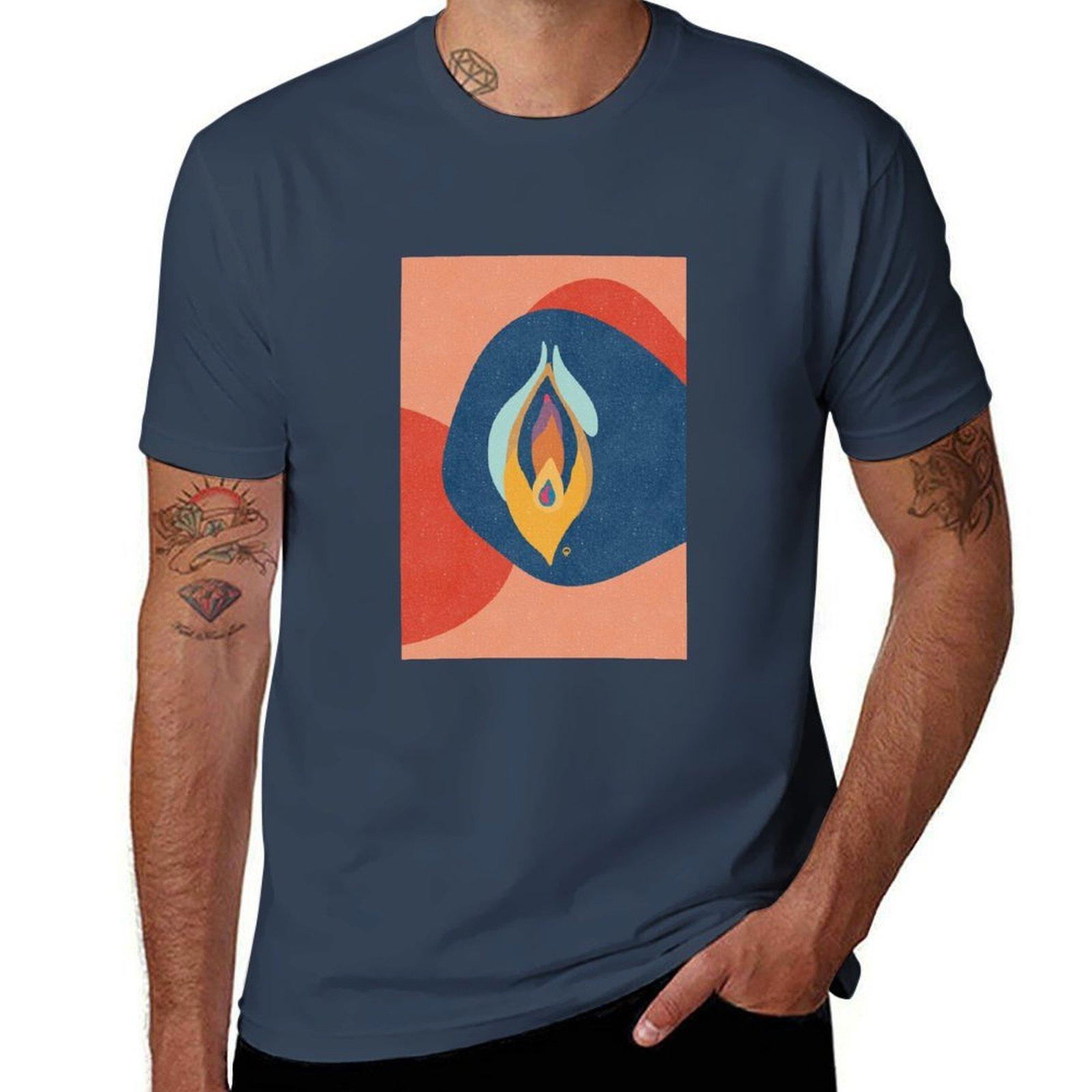 Vgna 012 Vulva Painting Tshirt Basic Solid Color Short Sleeve Tshirt S