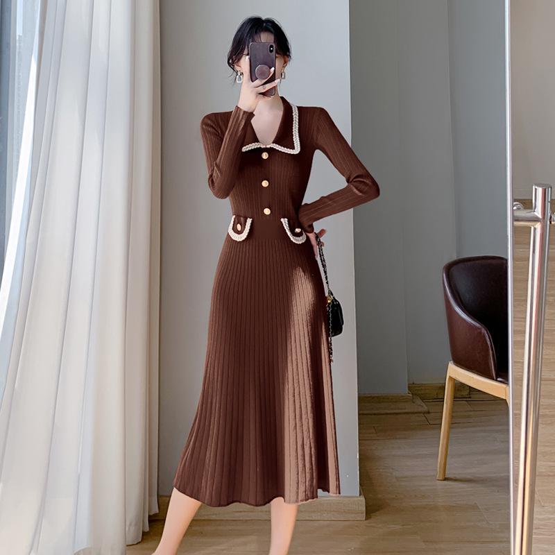 Qianjin Xiaoxiang Style Knitted Sweater Dress - 2023 Autumn/Winter Collection