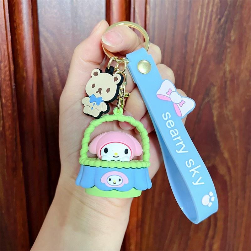 

My Melody Pvc Plastic Keychains Toys Keyring Figures Pendant Xmas Gifts My Melody
