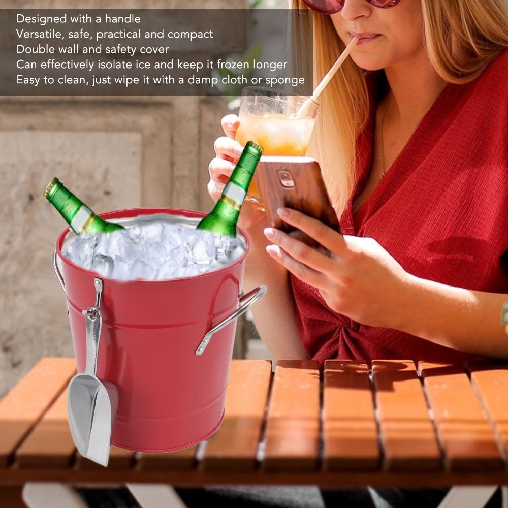 With Lid And Handle Wine Storage Tub Double Wall Design Bar Ice Tub Ice Bucket Restaurants