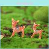 Adorable Resin Deer Figurine Miniature Moss Snow Scene Diy Christmas Decor