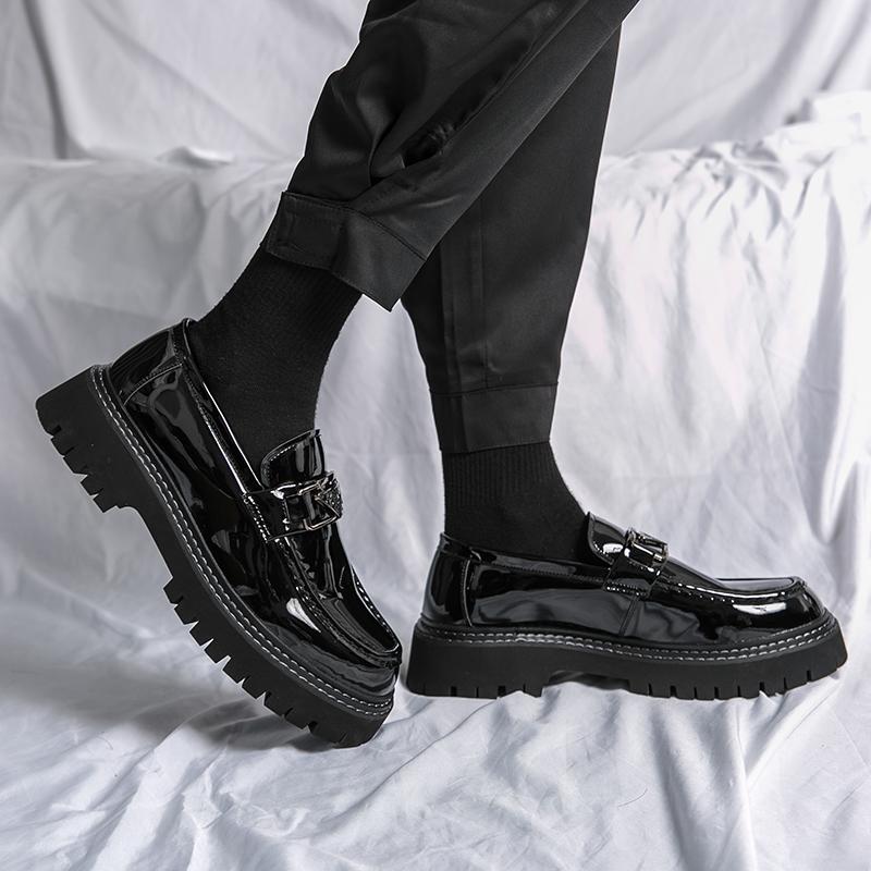 Fashion Thick Soled Men's Shoes Classic  Design Styles Outdoor Fashion Street Party Daily Young People Versatile Leather Shoes