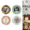 Round Picture Frame Crafting Ornament Multifunctional Retro Style Wall Mount Tabletop Decoration for Hallway Bedroom Bathroom