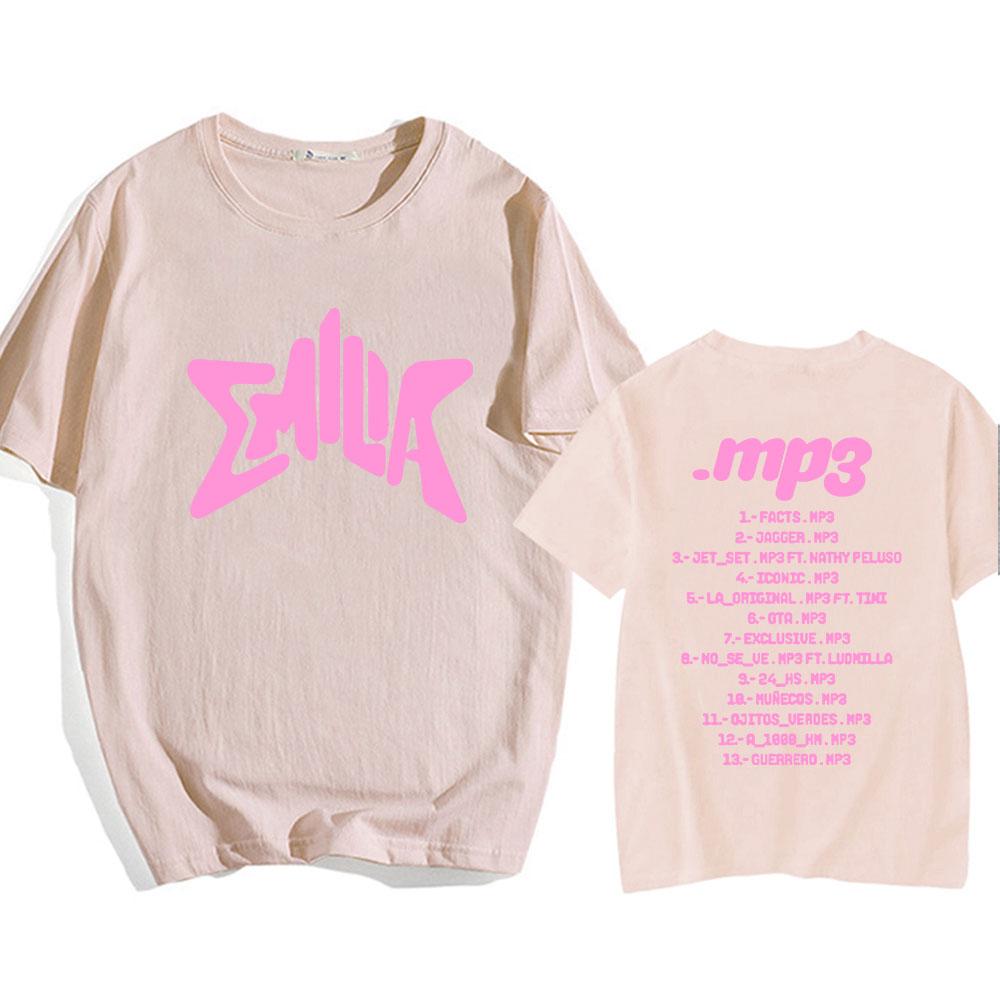 Emilia Mernes MP3 Graphic T-shirt Summer O-neck Short Sleeve Tee-shirt Cotton Soft Hip Hop Streetwear Camiseta Printing Tees Top