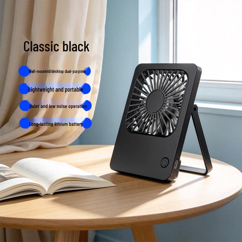 

Ultra-Thin Rechargeable Desktop & Wall-Mount Fan: Quiet, Strong Wind for Dorms 142*104*27.5mm