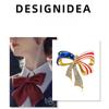 Brož ve tvaru mašle s americkou vlajkou, niche high-end univerzální, brož osázená diamanty, evropská a americká, personalizovaná, s kapkami oleje