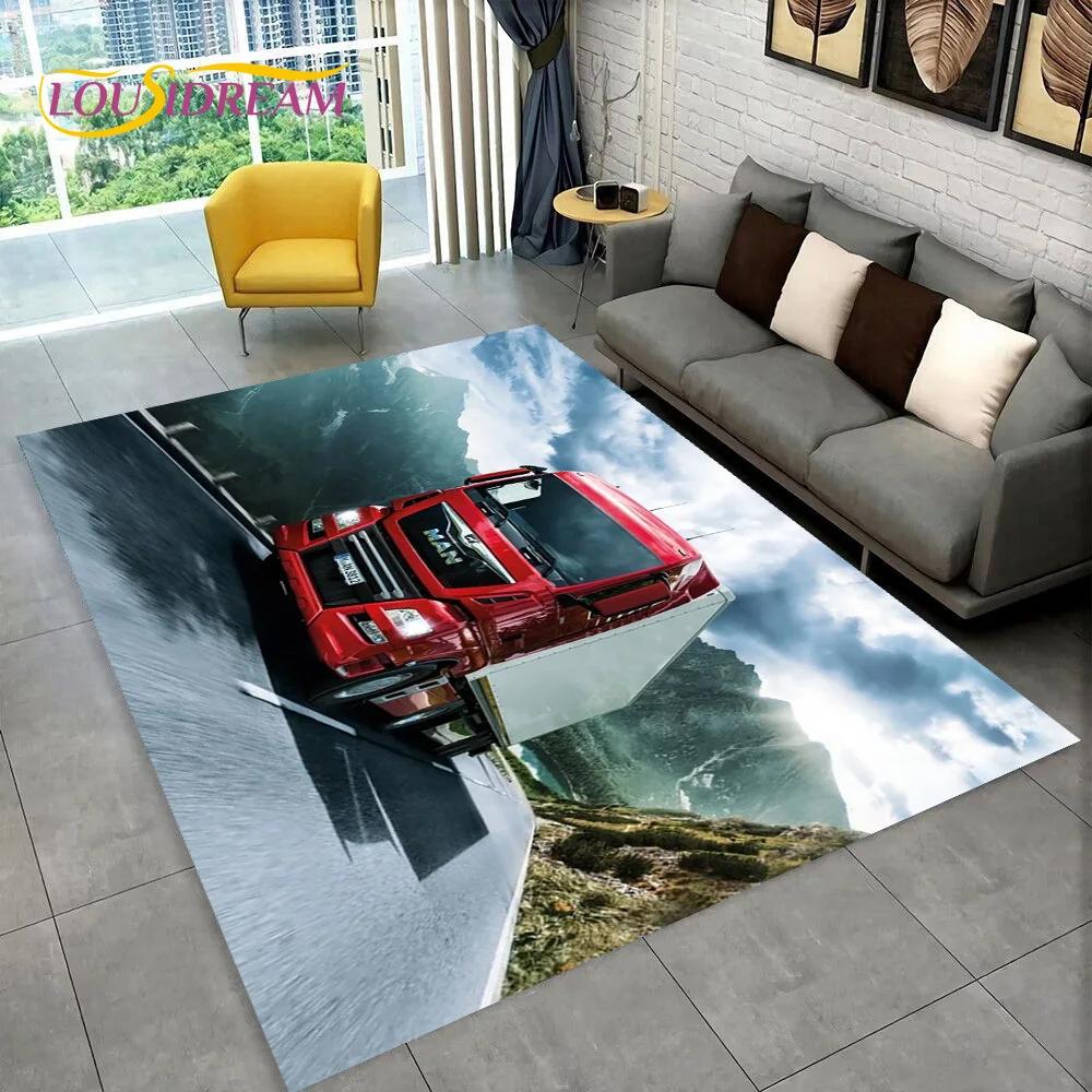 Latest MAN Truck Lorry 3D Printing Rug Carpet for Living Room Bedroom Home Decor,Floor Mat Non-slip Decoration for Sofa Doormat