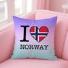 Norwegen NOR Flagge Kissenbezug Umweltfreundlich Geruchlos Gesundes Kissenbezug Weich Bequem Kindersicher Ohne Füllung