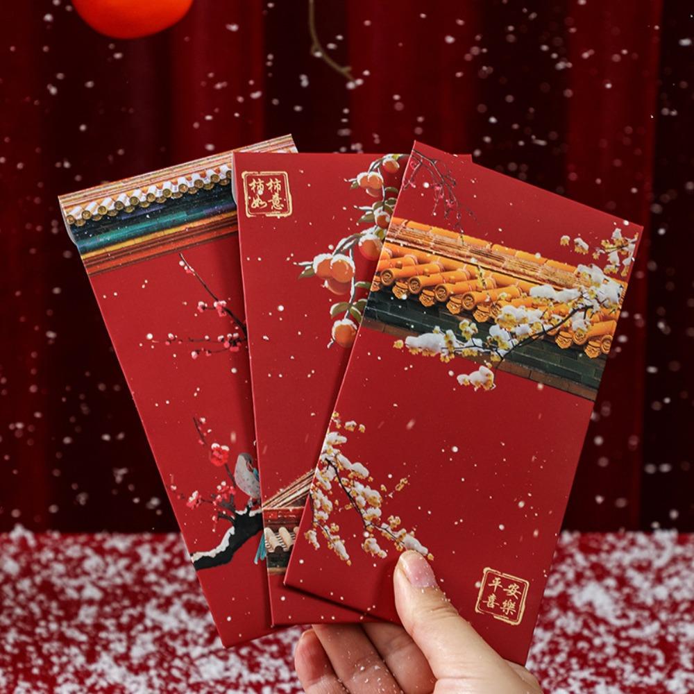 Snow Scene 2025 Lucky Money Bag Mixed Pattern Red Packet Creative HongBao  Wedding