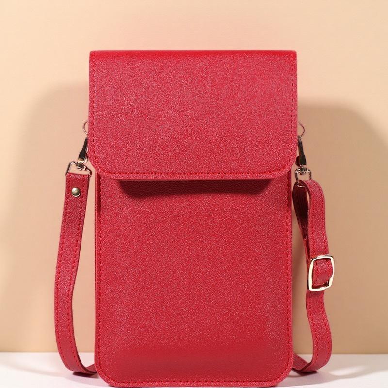 Damen Touchscreen PU-Leder Crossbody Handytasche - Klein, Einfach, Vertikaler Stil für den Sommer