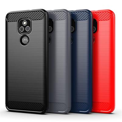 Para motorola moto e7 plus caso de luxo pele fibra carbono macio silicone capa à prova choque para moto e7plus casos telefone