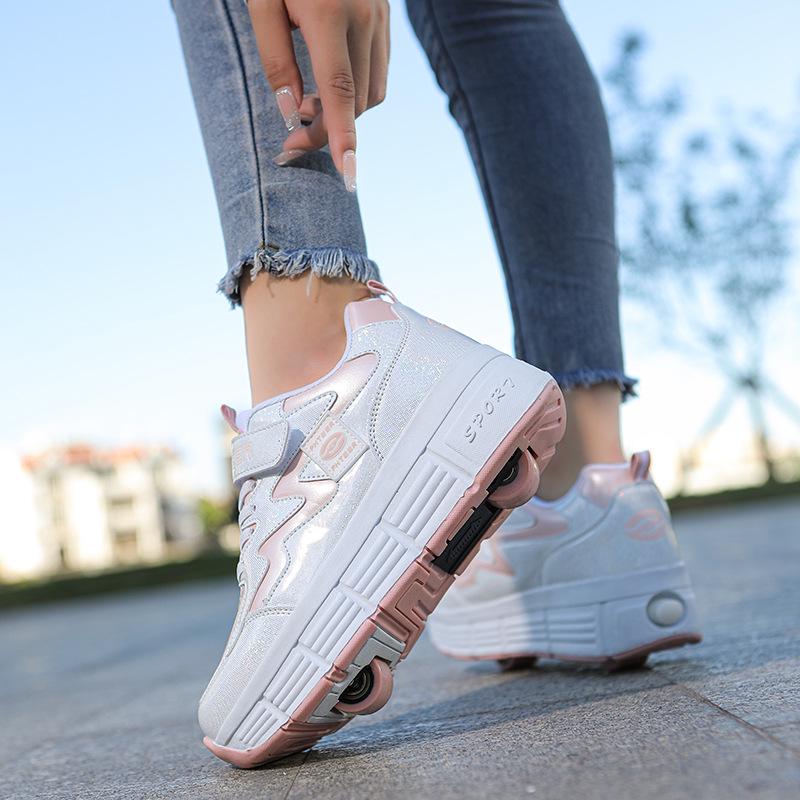 Doppel-/Einzelrad-Rollschuhe für Kinder und Erwachsene - Abnehmbare Räder