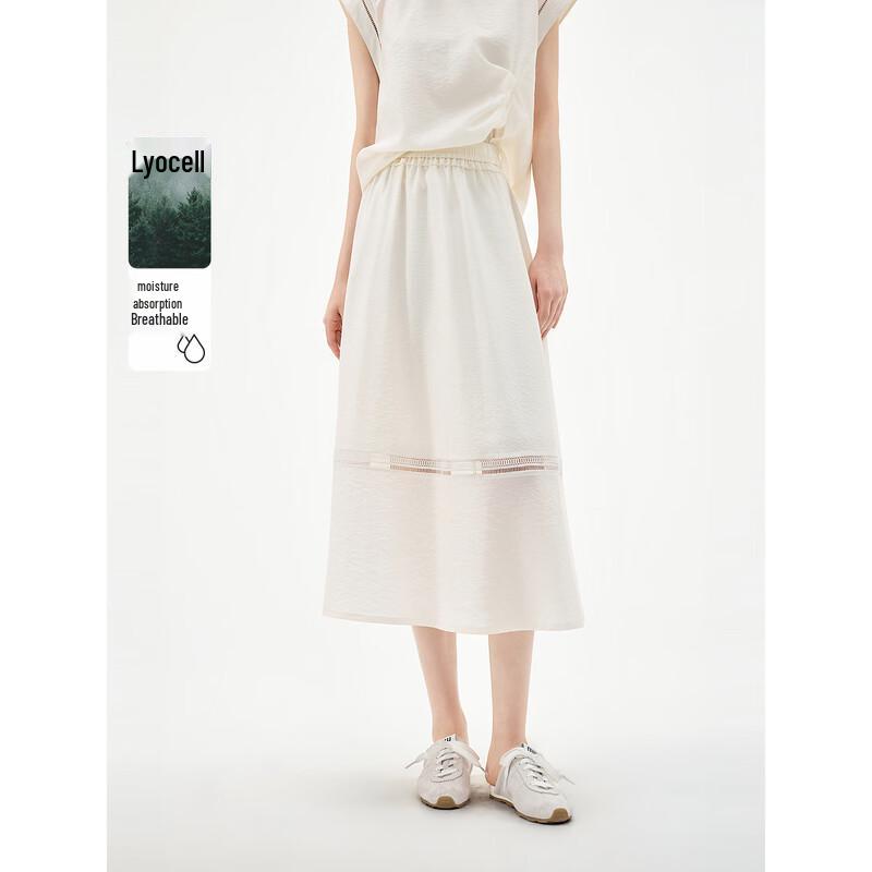 ELLE Textured Lace A-line Skirt M