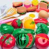 28-teiliges Kinderspielhaus-Spielzeug, Obst- und Gemüse schneiden und Freude, Puzzle-Simulations-Küchenspielzeug für Jungen und Mädchen