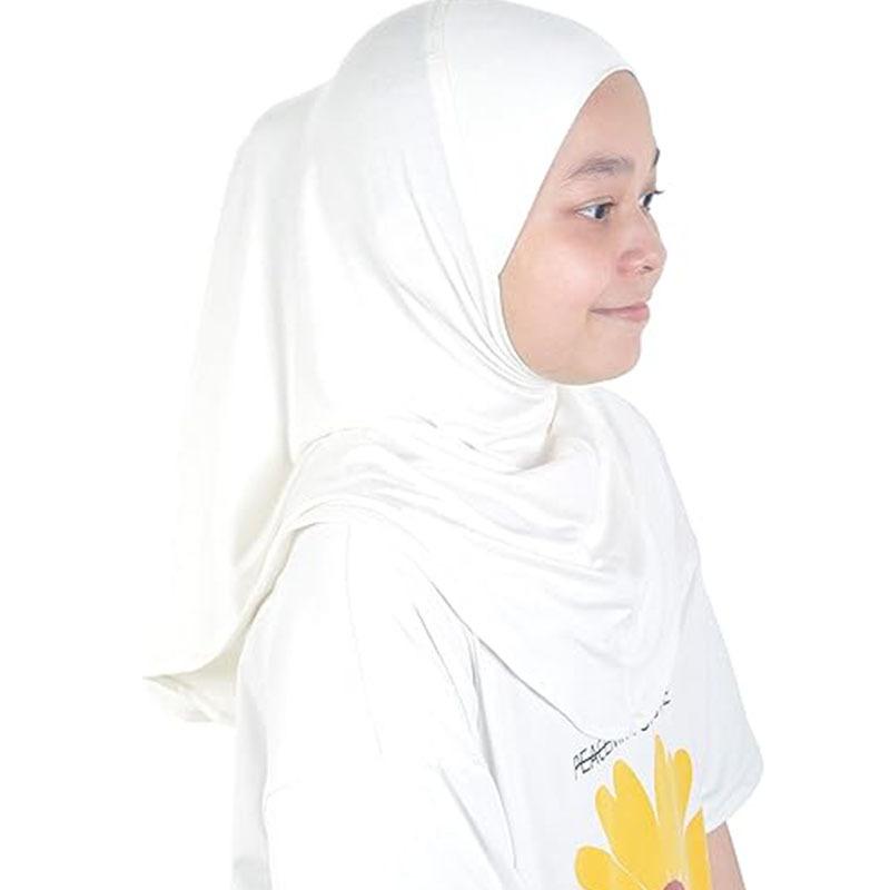 Children's Solid Color Square Turban 2 to 6 Years Old Little Girl Arabic Hijab Cover Crystal Polyester Gauze Scarf All Seasons