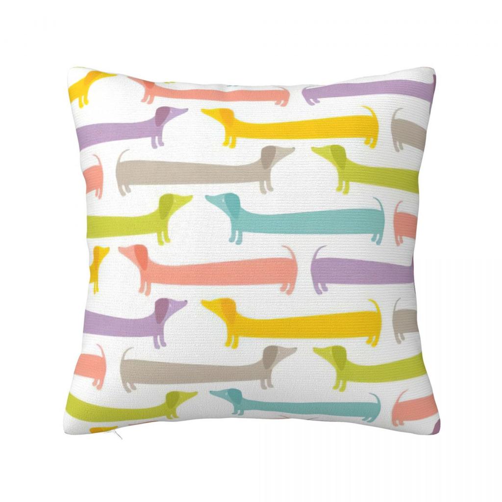 Dachshund Dog Love Square Pillow Covers Home Wiener Sausage Doxie Cushion Cover Cute Home Decoration Pillowcase 4545