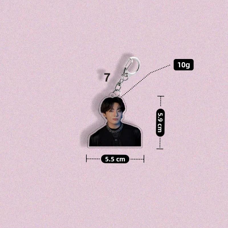 7pcs BTS Member Portrait Keychains, Fan Support Pendants