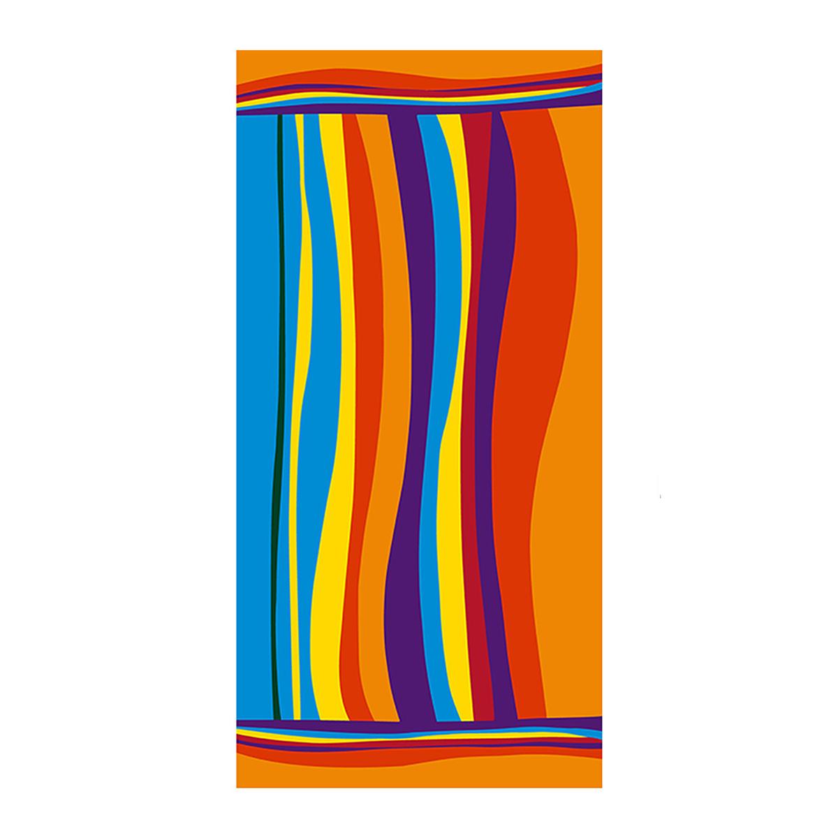 Tropical Style Striped Digital Printed Beach Towels With Logo Customizable Quick Dry Lightweight Microfiber Beach Towel 70x140cm (27.6x55inch)&200-300 gsm