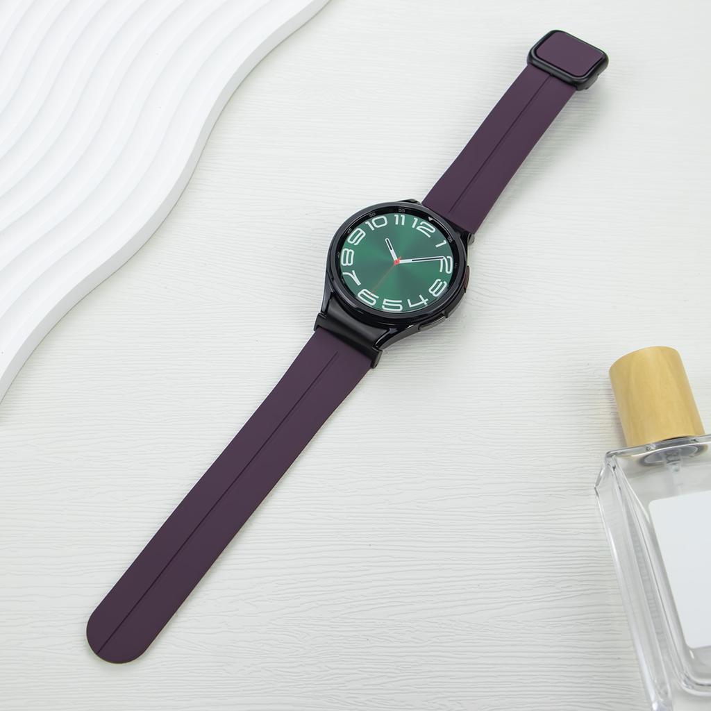 Quick Fit Magnetic Silicone Strap For Samsung Galaxy Watch 6 Classic 47mm 43mm 6/5/4 40mm 44mm 5 Pro 45mm 4 Classic 46mm 42mm