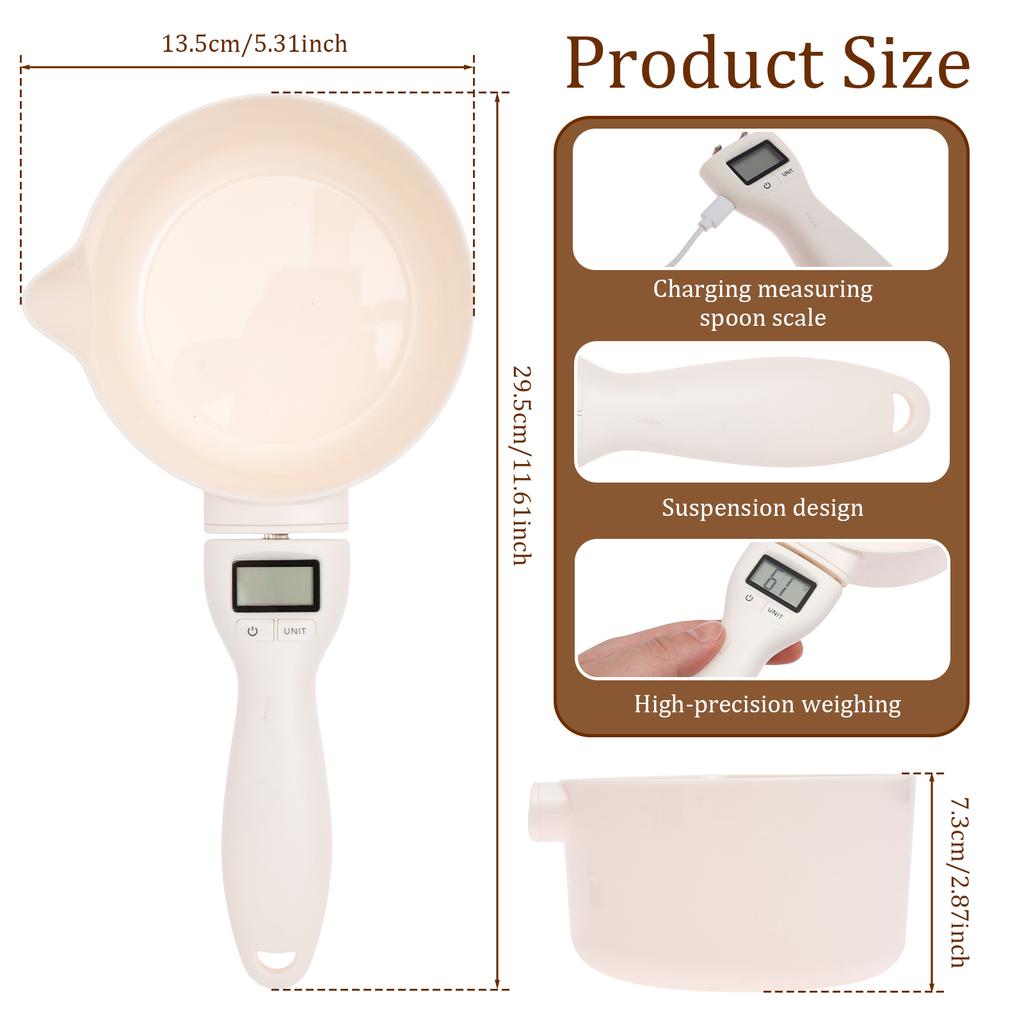 Digital Food Measuring Scoop Scale Electronic Kitchen Measuring Spoon Scale for Cooking Baking Kitchen Gadgets,Pet Dog Cat Food