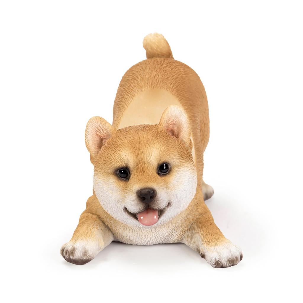 Ubia Lying Shiba Inu Smartphone Stand, 10.5 X 7 X 8 Cm, Doll Figurine, Animal Ornament, Garden Decor, Dog, H22357