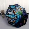 Enchanted Garden Fairy Stained Window PanelUmbrella, Portable 3-Fold Compact Umbrella for Men & Women Gift