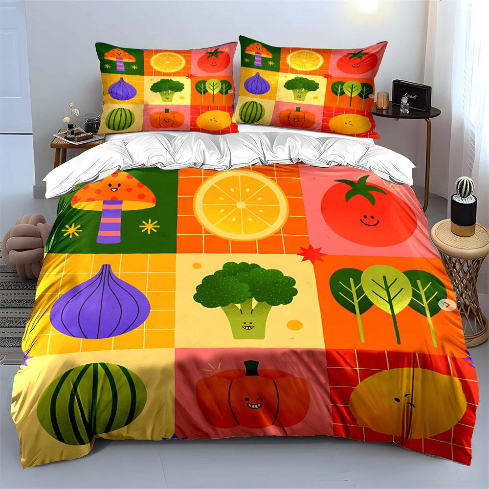 Colorful Cartoon Cats Pattern Bedding Duvet Cover Set Duvet Cover Pillowcases (1*Duvet Cover 2*Pillowcases, without duvet insert)
