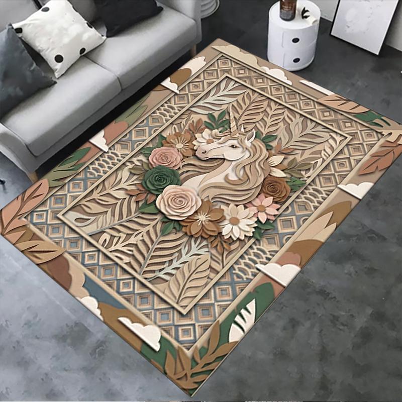 2025 New Unicorn Animal Carpet Rug for Living Room Bedroom Home Sofa Decoration,Kids play Non-slip Floor Mat133