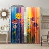 2Pcs Artistic Floral Printed Window Curtains Polyester Material Rod Pocket Design Drapes For Bedroom Living Room Office