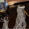 Faylisvow Shine Full Rhinestone Hairpins for Women Bijoux Long Tassel Crystal Hair Accessories Wedding Banquet Jewelry