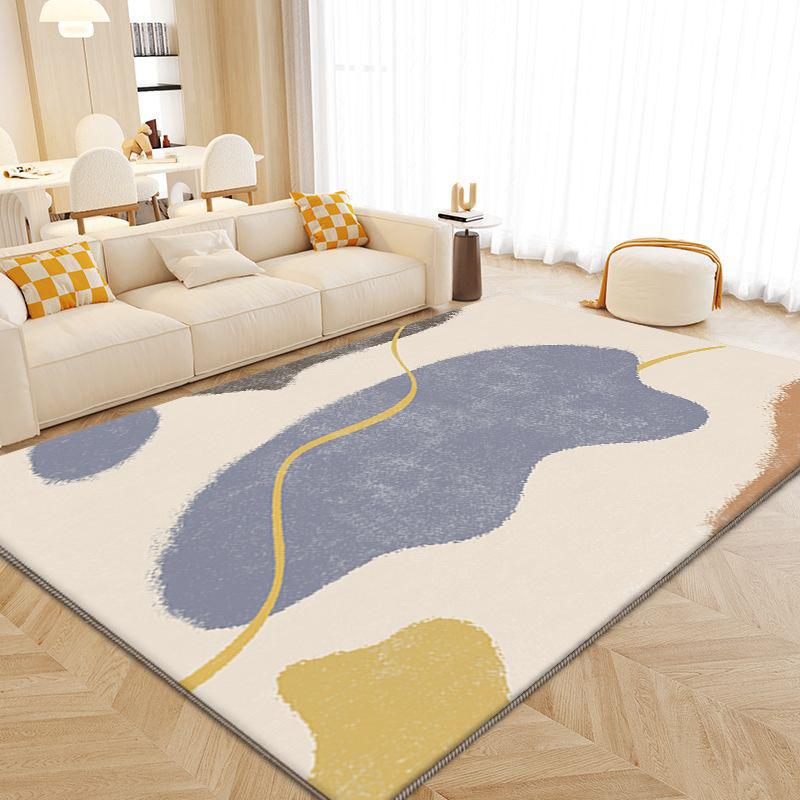 Luxuriöser Teppich aus Kaschmirimitat für Wohnzimmer, Schlafzimmer und mehr – Modernes nordisches Design mit plüschiger Textur, Sofa und Couchtisch, Arbeitszimmer und Garderobe