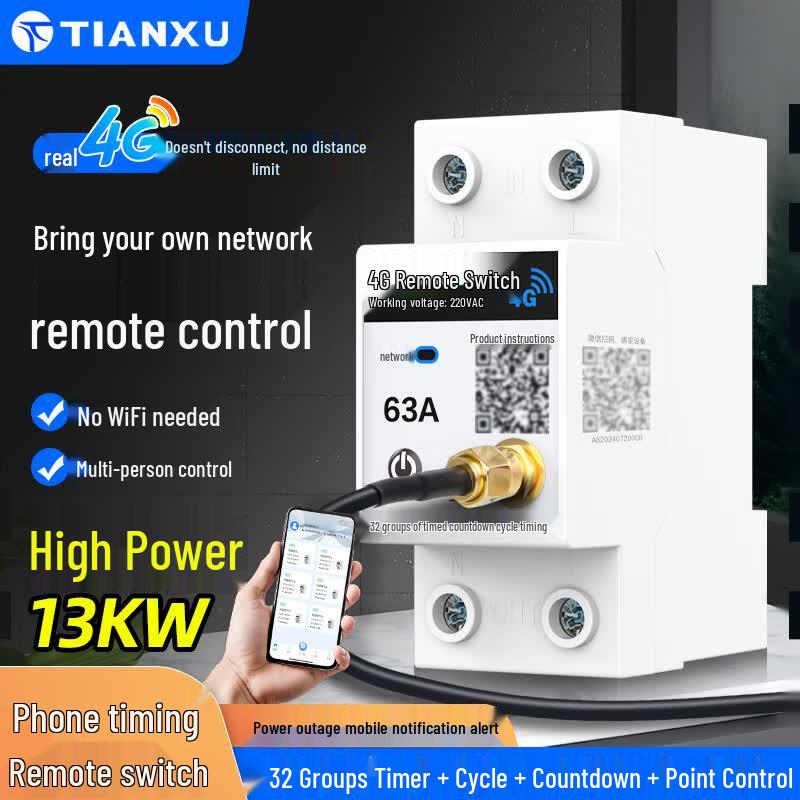 TIANXU 4G Remote Control Smart Switch 30A 220V