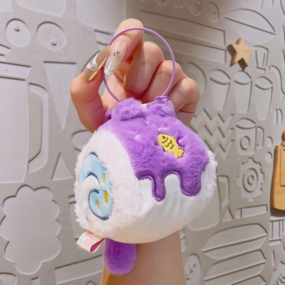Stuffed Swiss Roll Pendant Animal Cartoon Plush Keychain Plush Swiss Roll Keychain Festive Decor