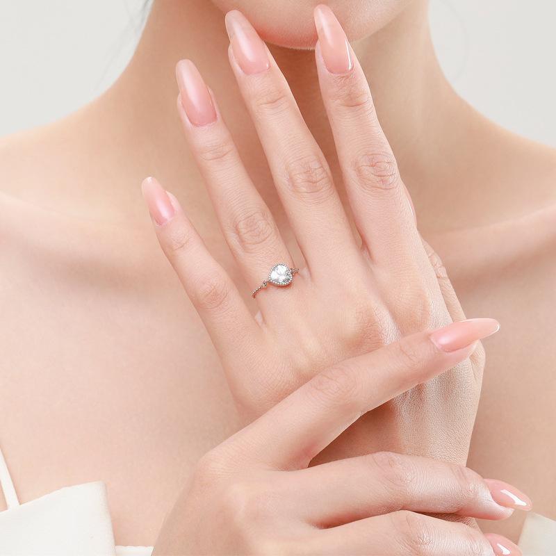 Tancise Classic 925 Sterling Silver  Zircon Ring Ladies Jewelry Wedding Promise Party Gift
