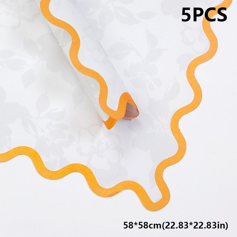 

Крафт-бумага INS Оберточная бумага для цветов Волнистый край DIY Поделки Упаковочная бумага с новым волновым узором оранжевый