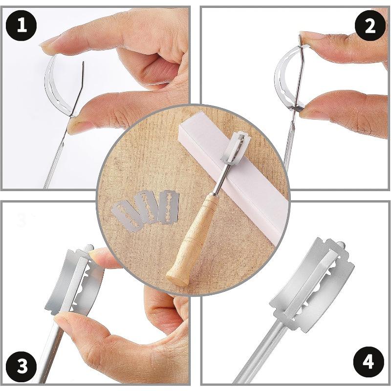 Bread Lame, Stainless Steel Bread Lame Dough Scoring Tool, Premium Sourdough Scoring Tool, Bread Scorer with 5 Razor Blades