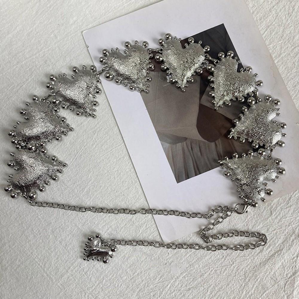 Jeans Decor Heart Chain Waistband Punk Adjustable Belt Fashion Zinc Zinc Alloy Waist Chain  Streetwear