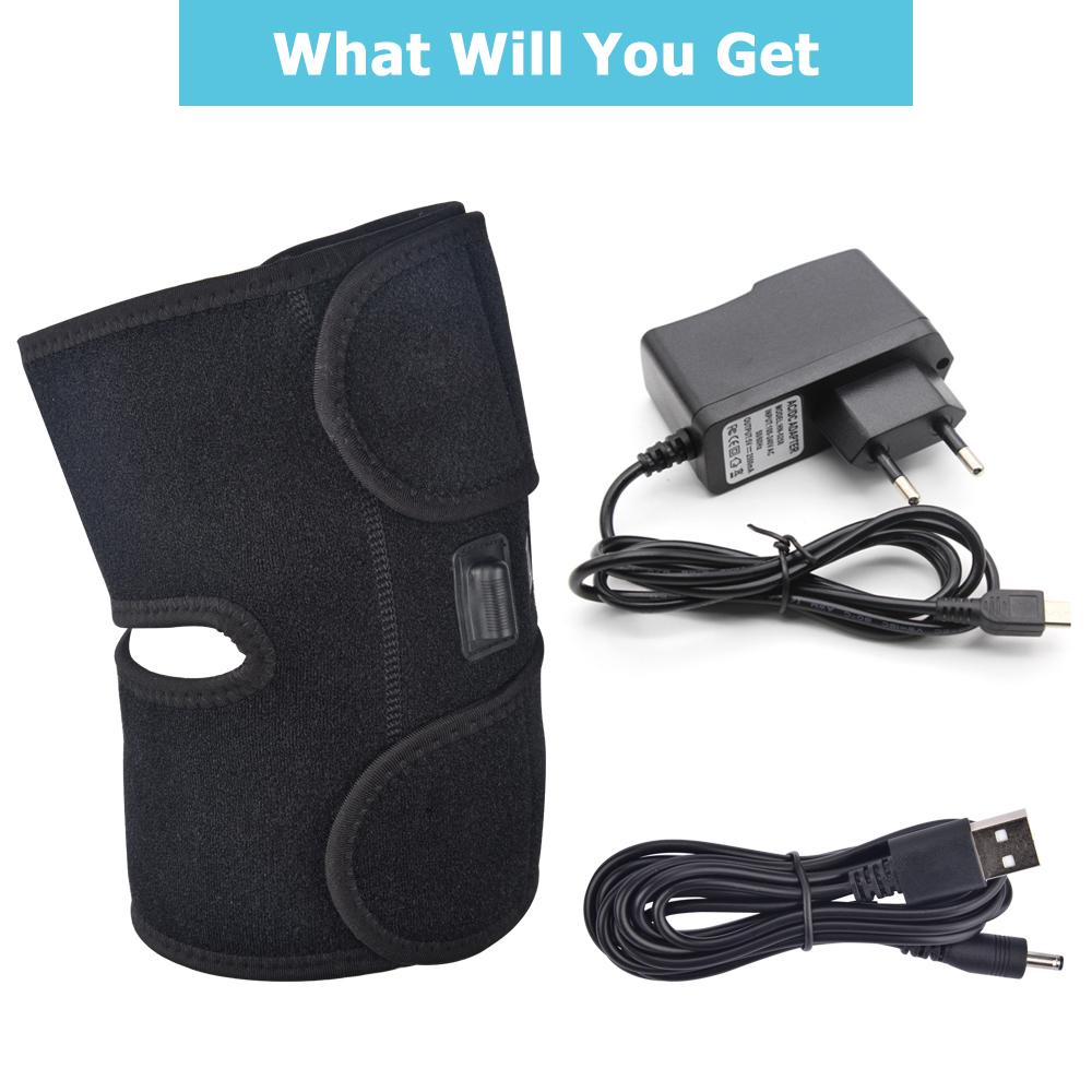 

Электрический наколенник, массажная подушечка с подогревом, терапия, регулируемая подставка, поддерживающие ремни, 3 нагревательных устройства