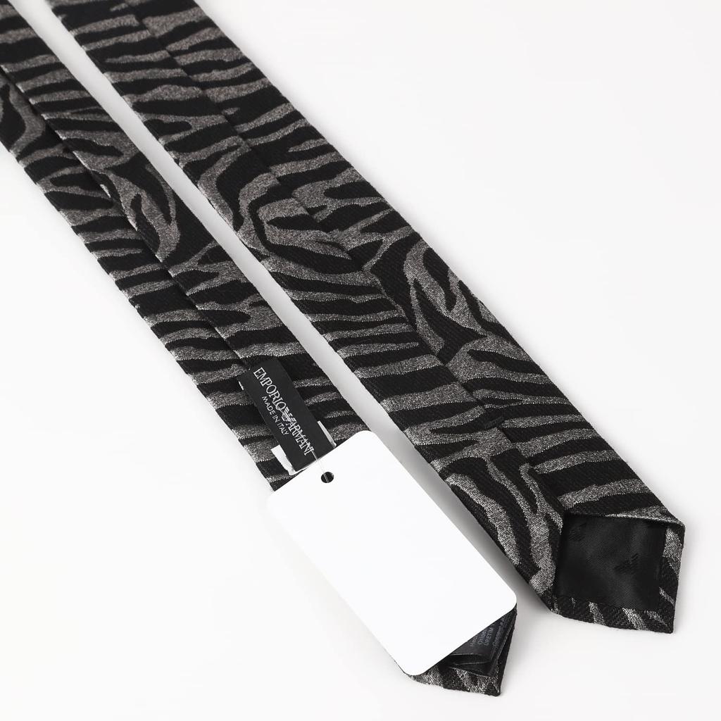 EMPORIO ARMANI EA53 Narrow Wool Tie (EA53-6 Black, EAU-ALL-VARIOUS) for Fall/Winter (Parallel Import)