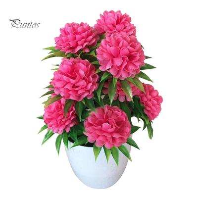 Decorazioni floreali per la casa 1 pezzo di crisantemo artificiale bonsai pianta in vaso paesaggio
