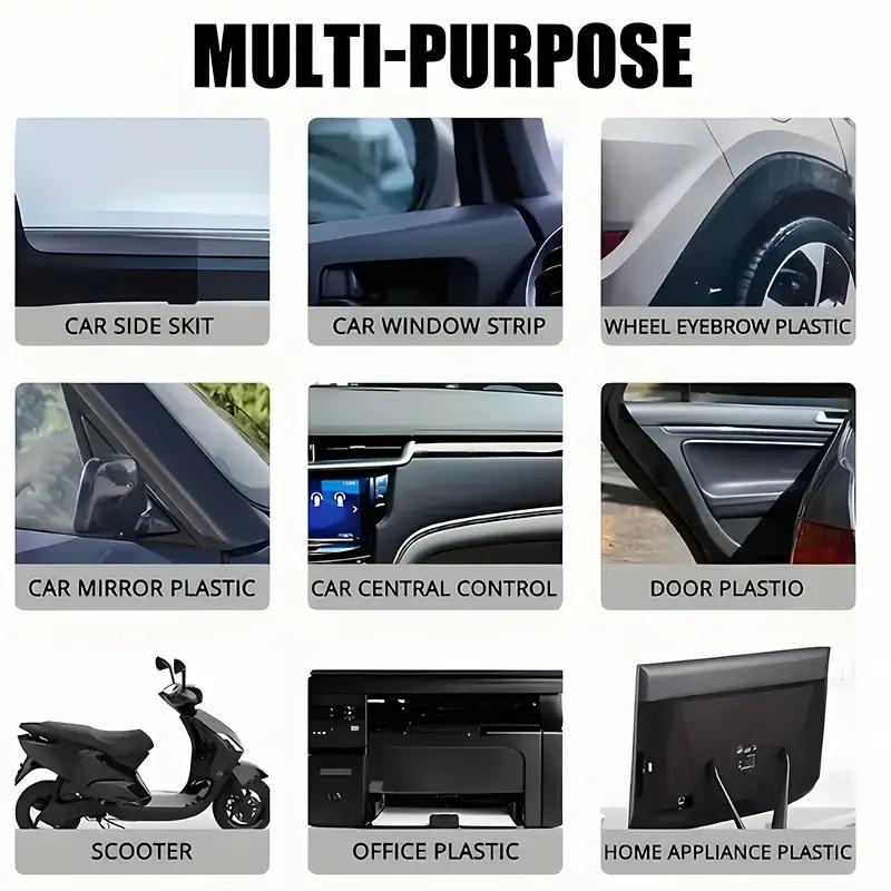 Automotive Interior Plastic Parts Refurbishment Wax - Tire Black Recovery Cream, Rubber Strip Care Crystallization Agent,