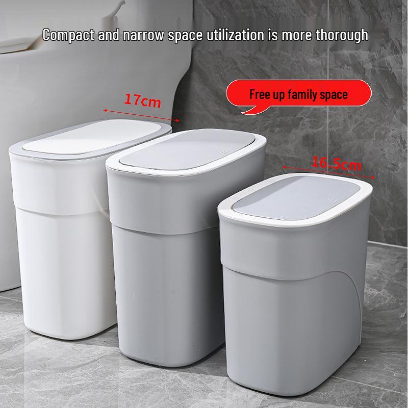 High-Value Slim Flip-Top Trash Can for Bathroom or Kitchen