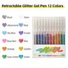 Glitter Gel Pens Set Vibrant Sparkling Ink Markers for Writing Doodling Press-Type Neon Highlighters for Journaling Scrapbooking & Art Projects