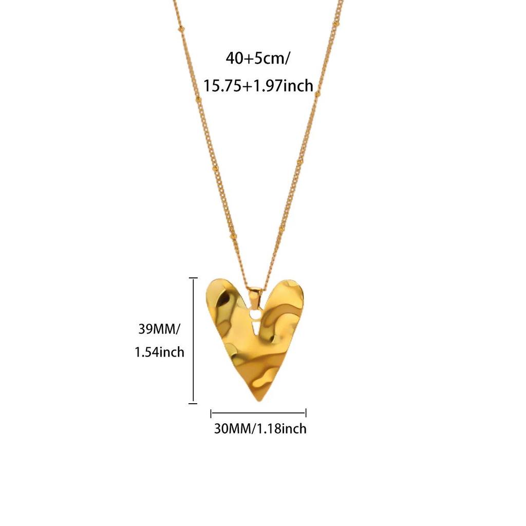 18K Gold Plated Peach Heart Choker Necklace - Heart-shaped Pendant Women's Jewelry In Japanese and Korean Fashion Style