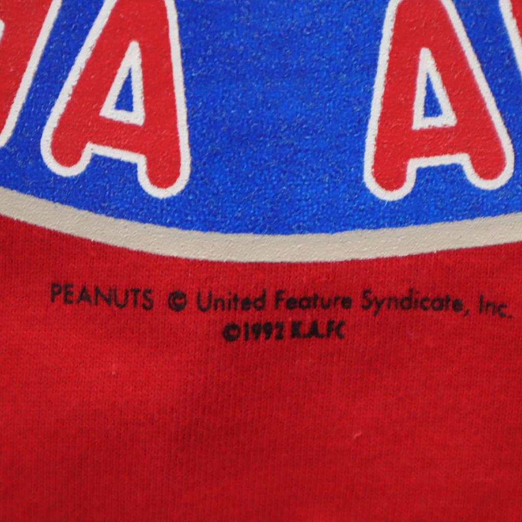 J.LEAGUE Short Sleeve T-shirt S Red PEANUTS Men's Used