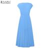 ZANZEA Women Summer Casual V-Neck Sleeveless Slim Dress