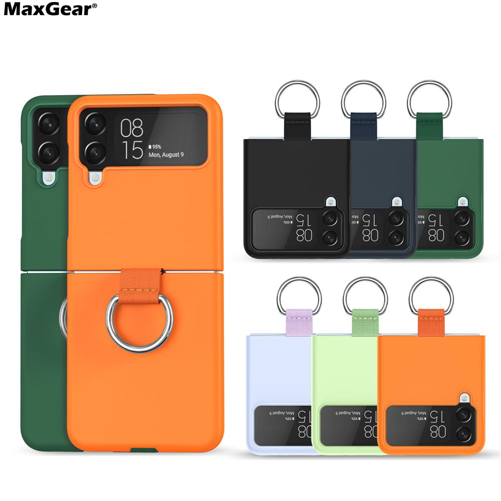 Luxury Matte PC Armor Finger Ring Grip Case For Samsung Galaxy Z Flip 7 ZFlip 6 5 4 3 Zflip6 Zflip5 Zflip4 Zflip3 Candy Funda